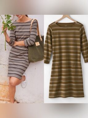Garnet Hill Organic-Cotton Bateau-Neck Dress